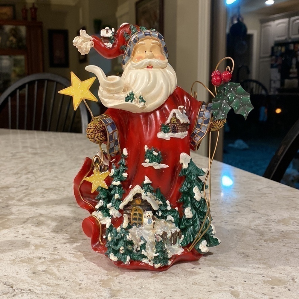 VINTAGE~2002~HOME INTERIOR~SANTA~MOLDED RESIN FIGURINE~LETS CELEBRATE SERIES~G2C